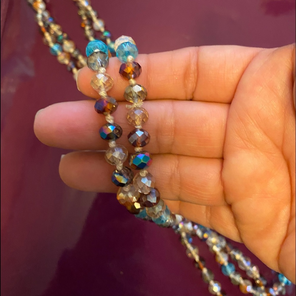 Long crystal necklace
